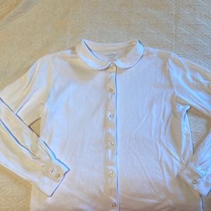 Lands End. White Peter Pan collar shirt. Girls size 14